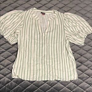 Vince Camuto Striped Puff Sleeve Blouse